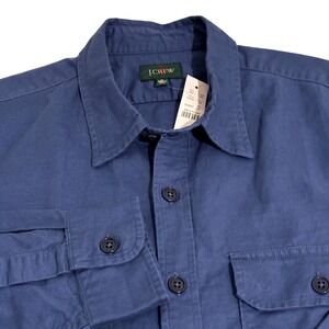 New J.Crew Blue Linen Button Down‎ Shirt Mens M Long Sleeve Casual Work School